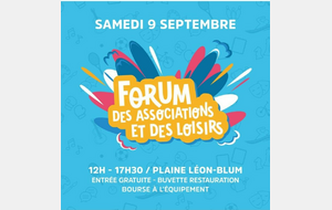 Forum des associations et des loisirs le samedi 9 septembre 