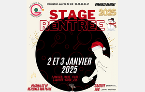 Stage rentrée 2-3 janvier 2025