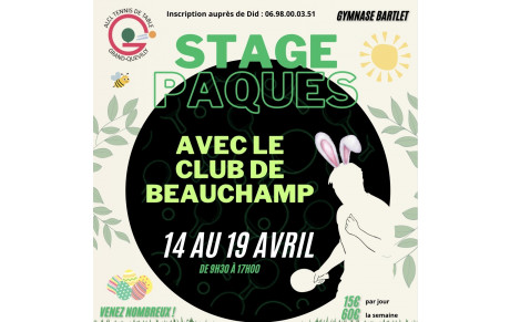 Stage de Pâques avec Beauchamp